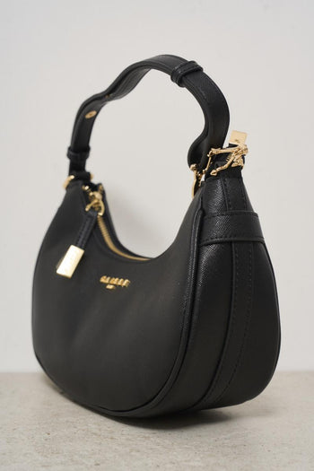 Black women's bag with logo accessory on shoulder strap - 3