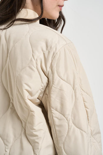 Bomber donna trapuntato panna - 4