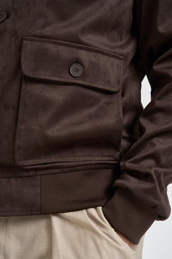 Giacca uomo in suede marrone - 4