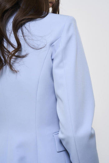Women's single-breasted light blue jacket - 8