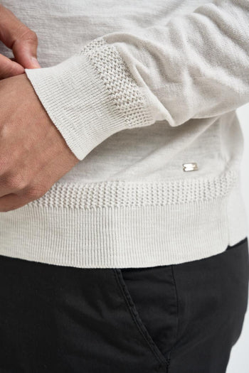 Maglia uomo girocollo grigio perla - 4