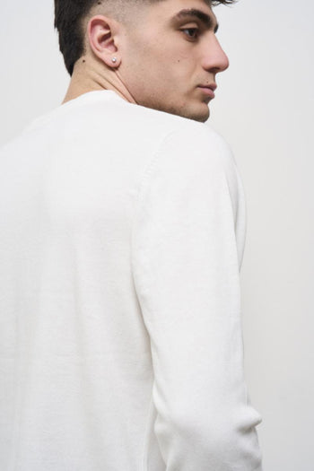 Men's white crew neck sweater - 5