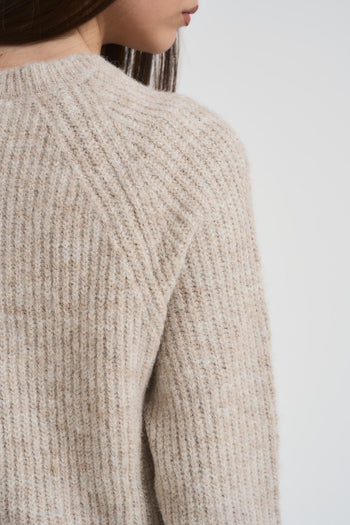 Maglia donna girocollo beige - 4