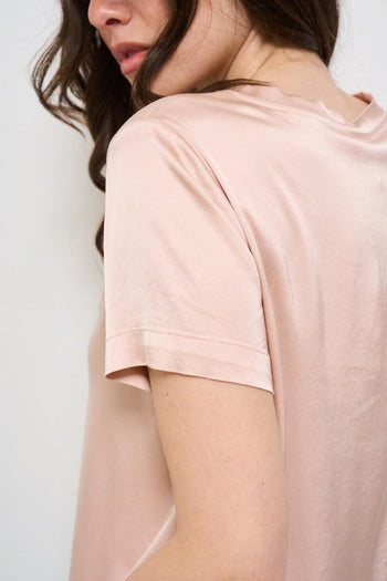 T-shirt donna girocollo rosa - 5