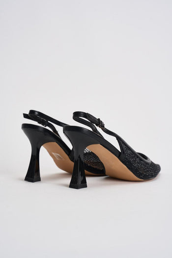Slingback donna con strass nera - 7