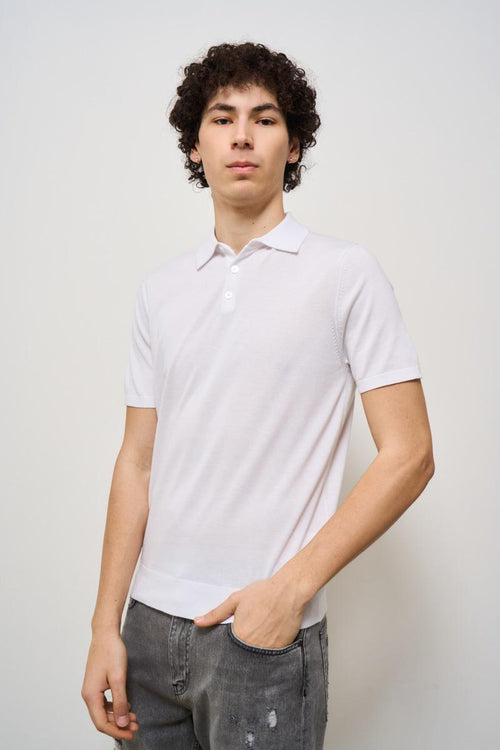 Polo uomo in maglia bianca