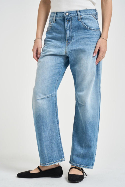Jeans donna barrel Janie in denim chiaro - 2