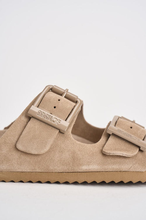 Sandalo donna in suede beige - 2