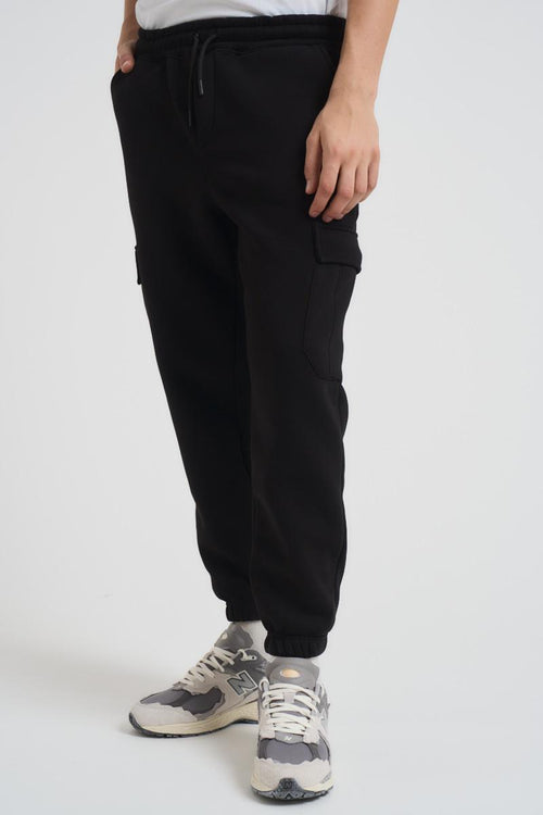 Pantalone tuta jogger uomo nera - 2