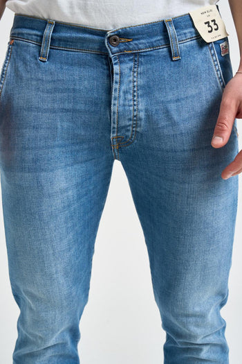 Jeans uomo skinny in denim chiaro - 3