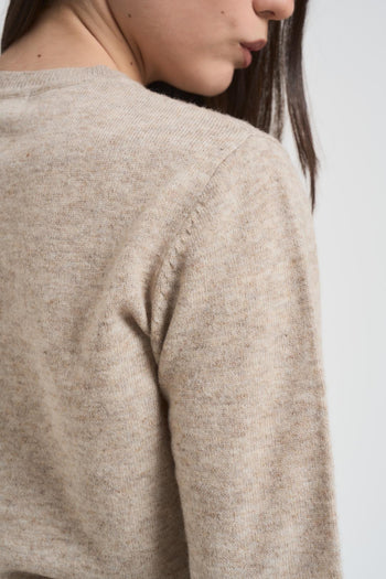 Maglia donna girocollo beige - 4