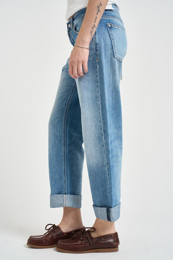 Jeans donna dritto in denim chiaro - 3
