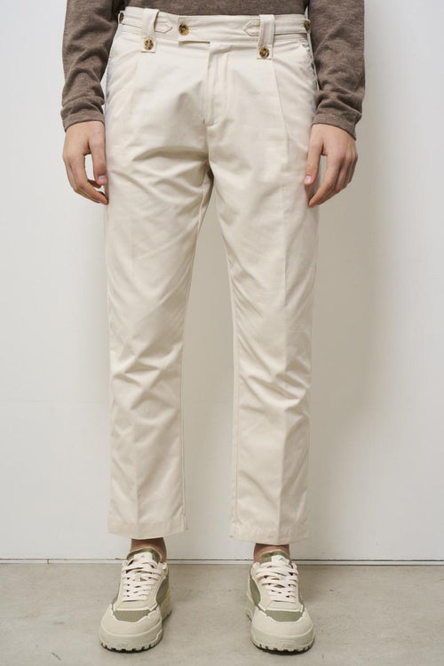 Men's regular fit cream trousers