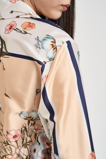 Camicia donna floreale satinata - 5