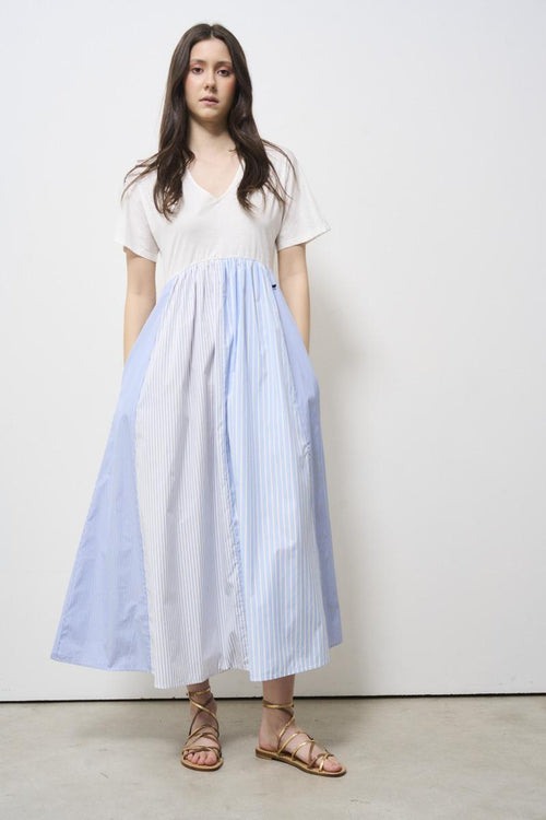 Women's white and light blue jersey dress