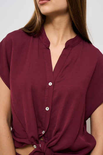 Camicia donna bordeaux - 3