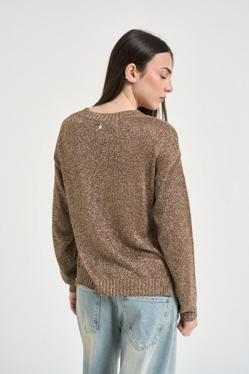 Maglia donna lurex bronzo - 3