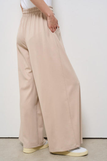 Pantaloni donna cipria a palazzo - 5