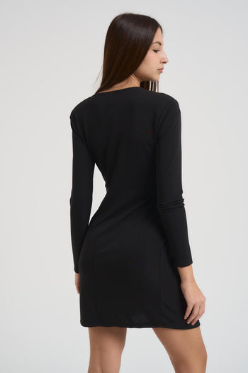 Abito donna con nodo nero - 3