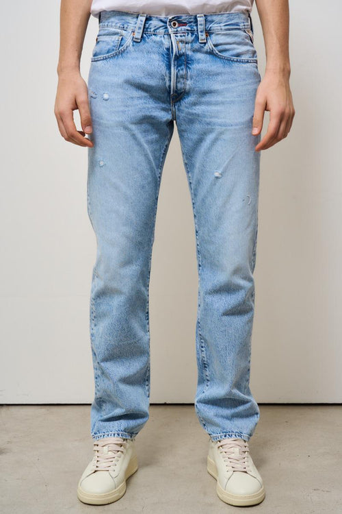 Jeans uomo in denim chiaro