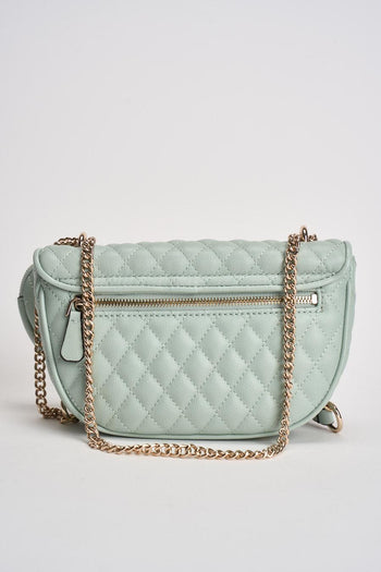 Borsa donna a tracolla verde acqua matelassé - 5