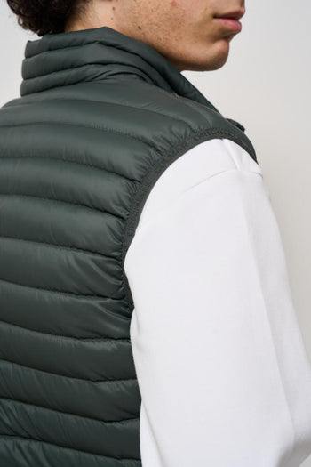 Gilet uomo trapuntato verde militare - 6