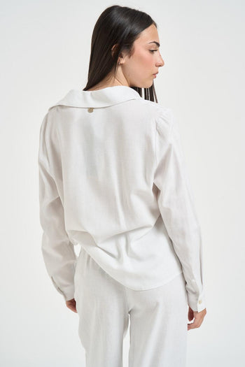 Camicia donna fluida bianca - 4