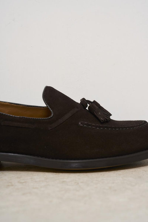 Mocassino uomo in suede marrone - 2