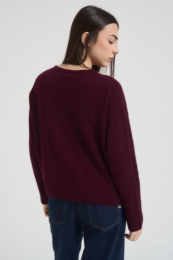 Maglia donna girocollo bordeaux - 4
