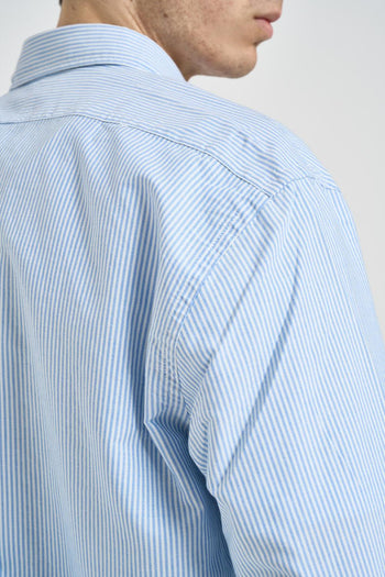 Camicia uomo a righe celeste - 5