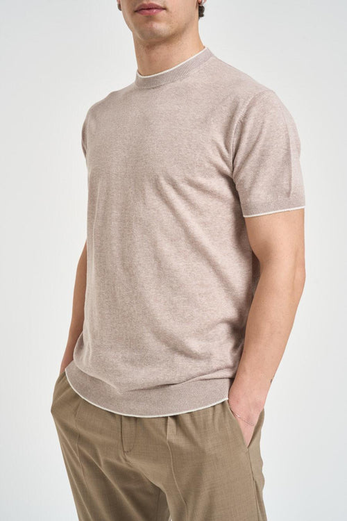 Maglia uomo a maniche corte tortora