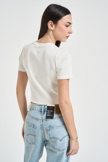T-shirt donna cropped bianca - 3
