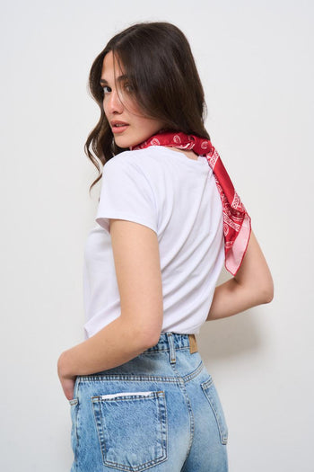 T-shirt donna girocollo bianca - 3