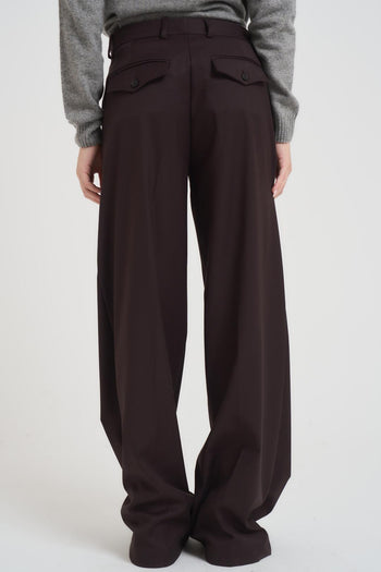 Pantalone donna a palazzo marrone - 3