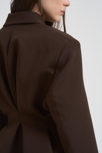 Giacca donna doppiopetto marrone - 7