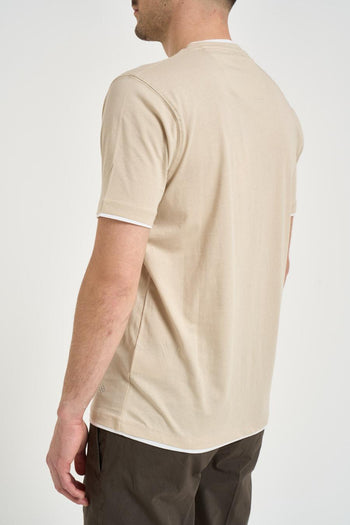 T-shirt uomo in cotone beige - 6
