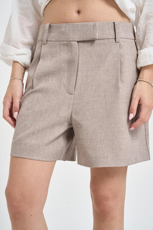 Shorts donna beige melange