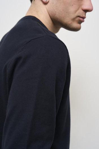 Men's blue crew neck sweater - 4