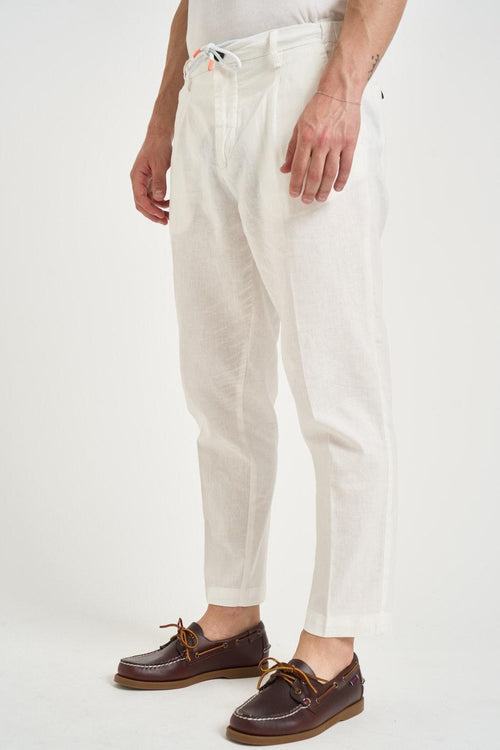 Pantalone uomo in lino bianco - 2
