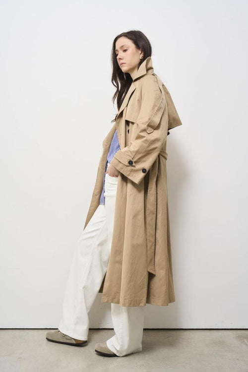 Trench donna lungo beige