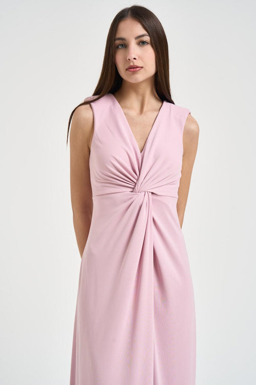 Abito lungo donna fluido rosa - 2