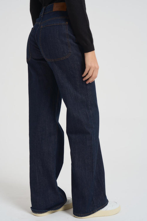 Jeans donna gamba dritta in denim scuro - 2