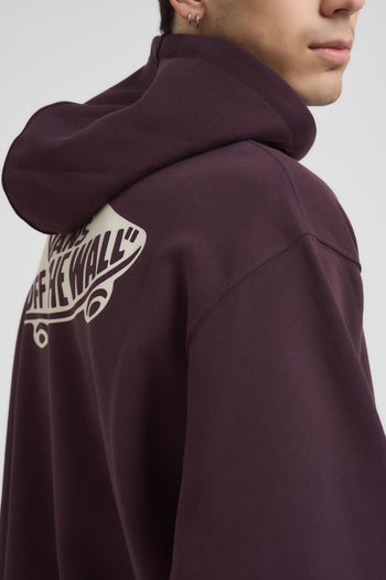 Felpa uomo con cappuccio bordeaux - 5