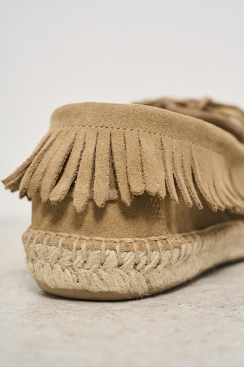 Women's beige suede moccasin - 7