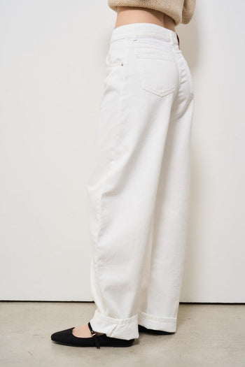 Jeans donna regular in denim bianco - 3