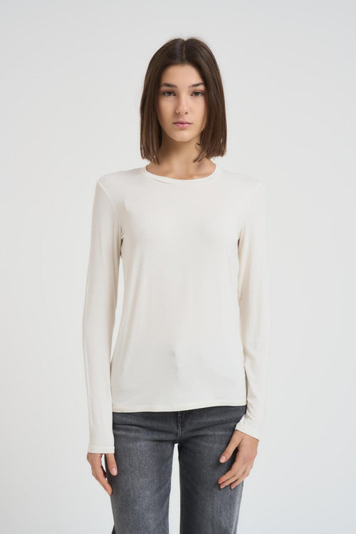 T-shirt basic donna ecru