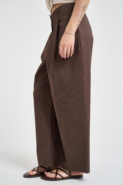 Pantalone donna carrot fit marrone - 2