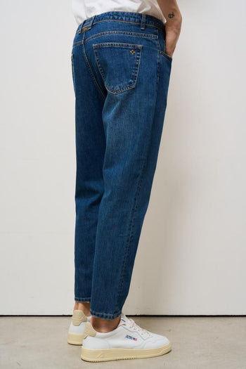 Jeans uomo tapered in denim scuro - 5