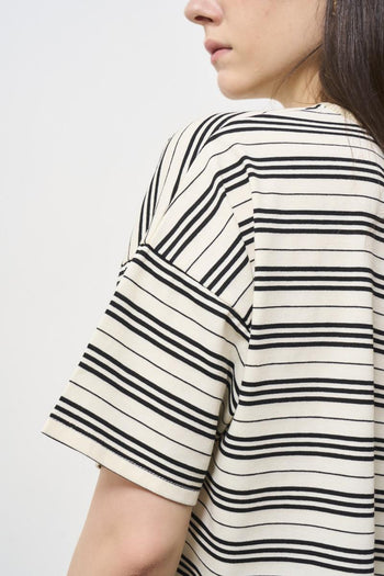Women's black striped t-shirt - 5