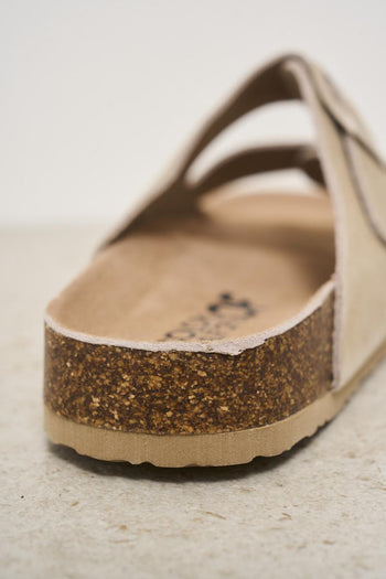Sandalo uomo in suede beige - 5